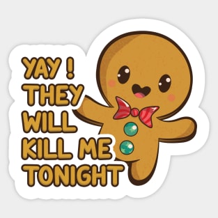 Cute Killing Ginger Bread Cookie Christmas 2020 Sticker